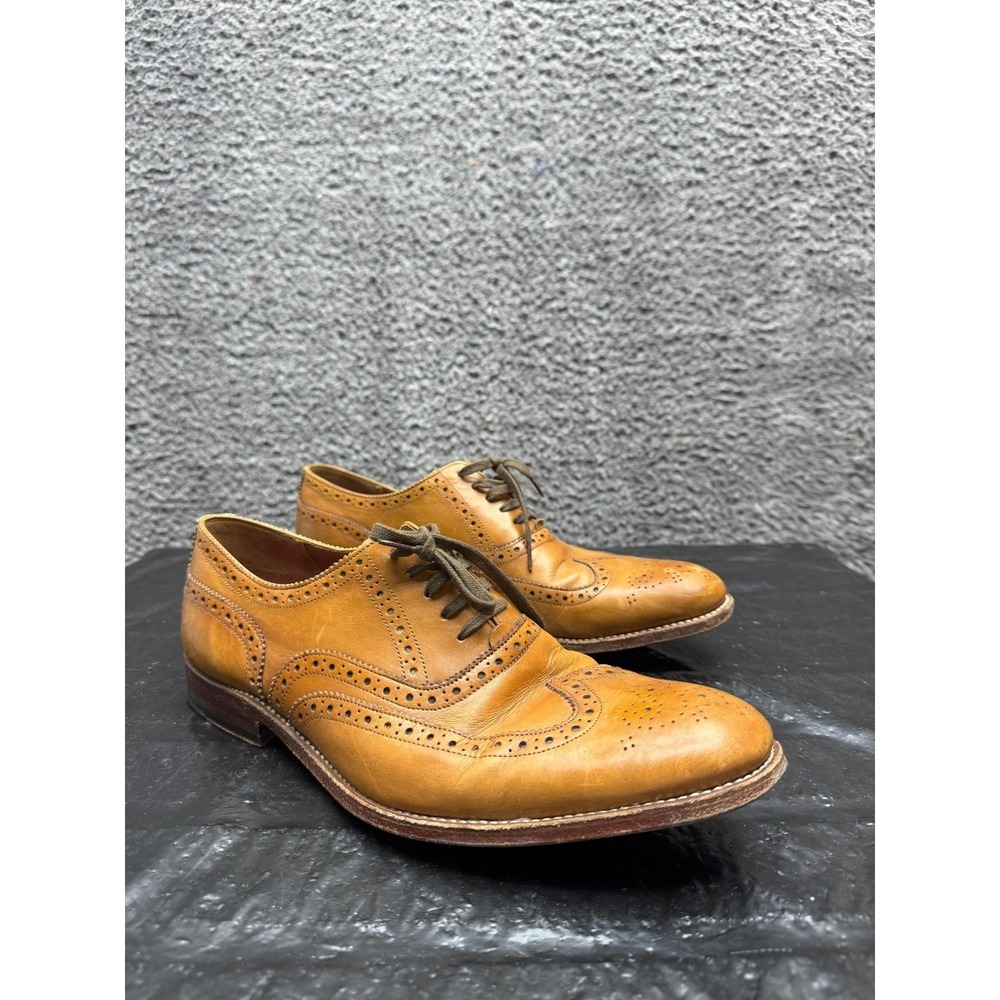 Grenson Dylan Leather Wingtip Lace Up Oxford Brogue Shoes Brown Mens Size 9B US